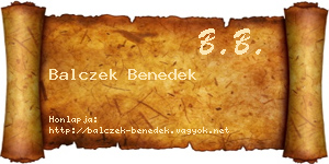 Balczek Benedek névjegykártya